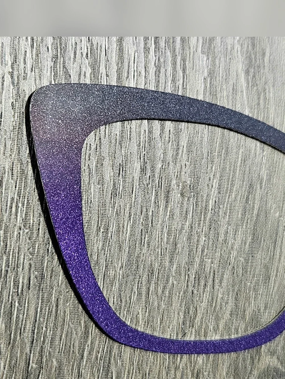 WANDA topper By Tasha's Top Frames Thin Metal Shimmer Black To Purple Ombre Top